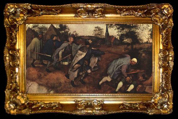 framed  BRUEGEL, Pieter the Elder The Parable of the Blind Leading the Blind f, ta009-2
